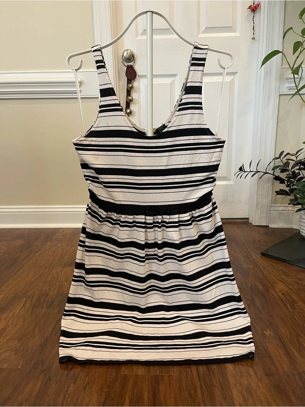 J. Crew Villa Dress – Black & White Striped – Sleeveless – Size Medium
